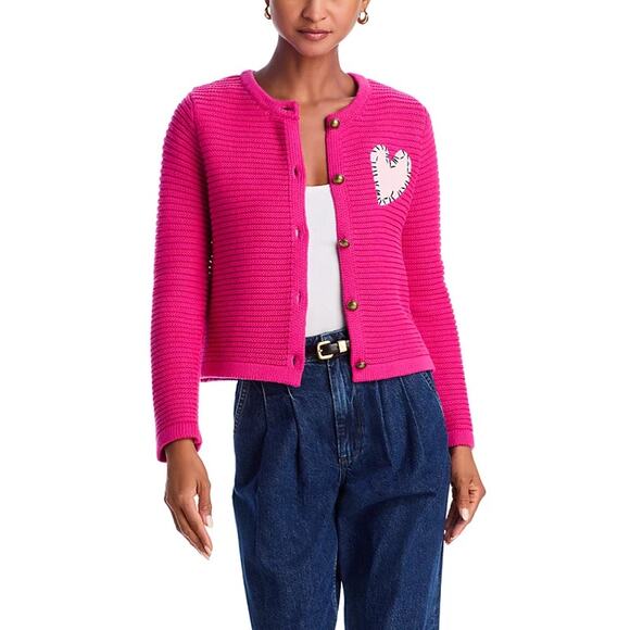 KERRI ROSENTHAL X AQUA HEART PATCH CARDIGAN - Picture 4 of 4